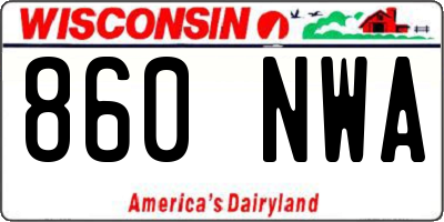 WI license plate 860NWA