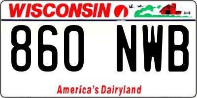 WI license plate 860NWB
