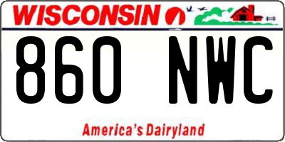 WI license plate 860NWC