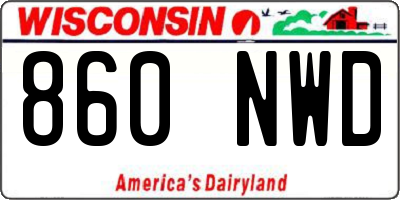 WI license plate 860NWD