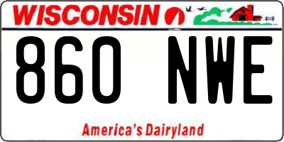 WI license plate 860NWE