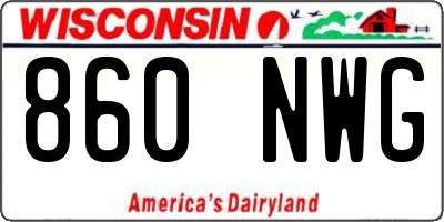 WI license plate 860NWG