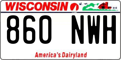 WI license plate 860NWH