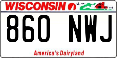 WI license plate 860NWJ
