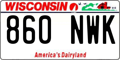 WI license plate 860NWK