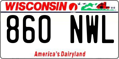 WI license plate 860NWL