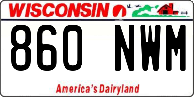 WI license plate 860NWM