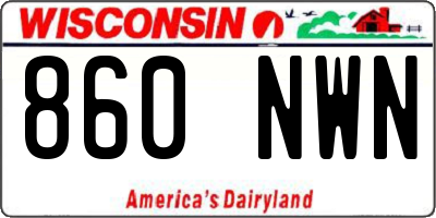 WI license plate 860NWN