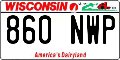 WI license plate 860NWP