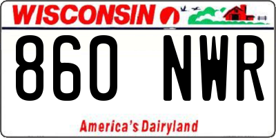 WI license plate 860NWR