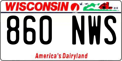 WI license plate 860NWS