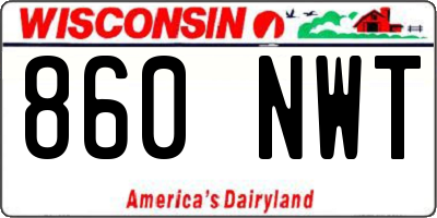 WI license plate 860NWT