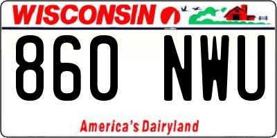 WI license plate 860NWU