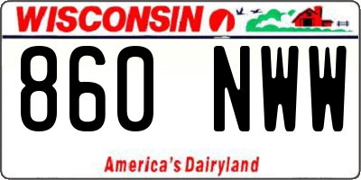WI license plate 860NWW