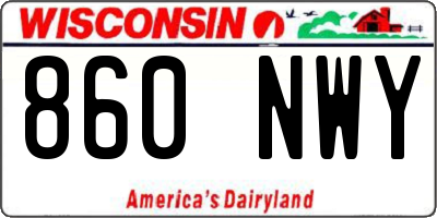 WI license plate 860NWY