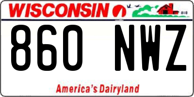 WI license plate 860NWZ