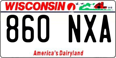 WI license plate 860NXA