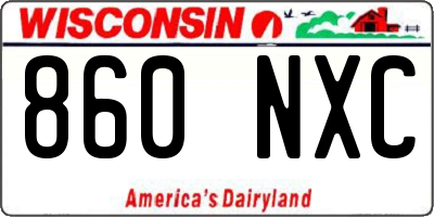 WI license plate 860NXC