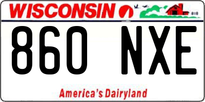 WI license plate 860NXE