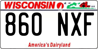 WI license plate 860NXF