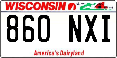 WI license plate 860NXI