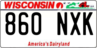 WI license plate 860NXK