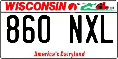 WI license plate 860NXL