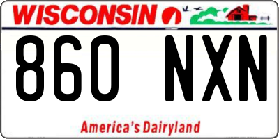 WI license plate 860NXN