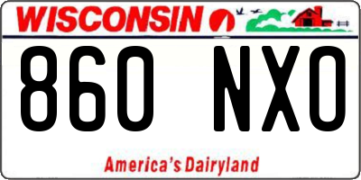 WI license plate 860NXO