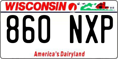 WI license plate 860NXP
