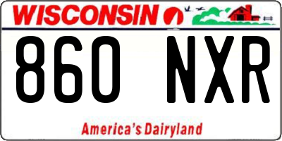 WI license plate 860NXR