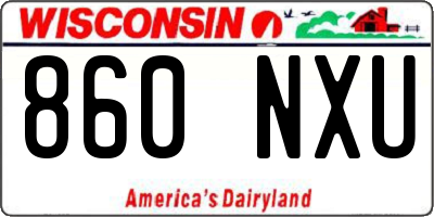 WI license plate 860NXU