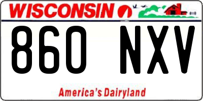 WI license plate 860NXV