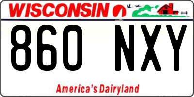 WI license plate 860NXY