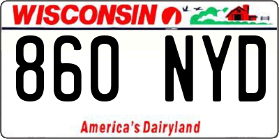 WI license plate 860NYD