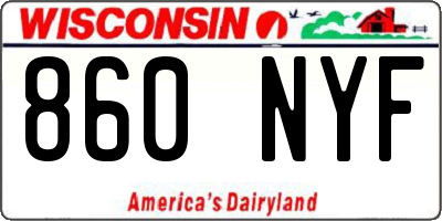 WI license plate 860NYF