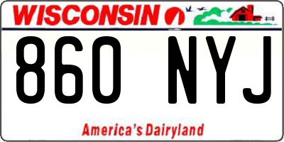 WI license plate 860NYJ