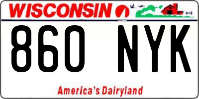 WI license plate 860NYK