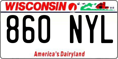 WI license plate 860NYL