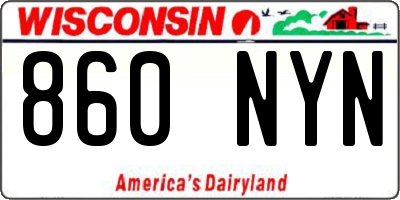 WI license plate 860NYN