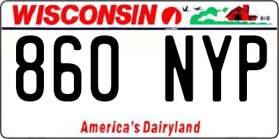 WI license plate 860NYP