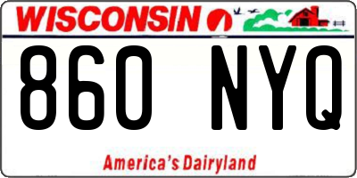 WI license plate 860NYQ