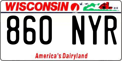 WI license plate 860NYR
