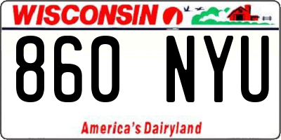 WI license plate 860NYU
