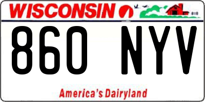 WI license plate 860NYV