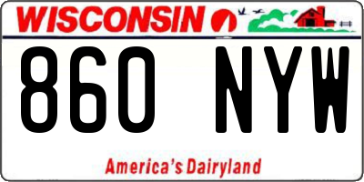 WI license plate 860NYW