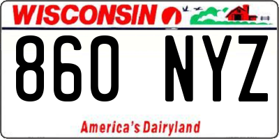 WI license plate 860NYZ