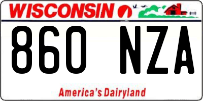 WI license plate 860NZA