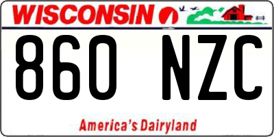 WI license plate 860NZC