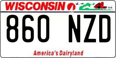 WI license plate 860NZD
